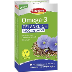 Schaebens Omega-3 vegetable 1,000 mg linseed oil capsules