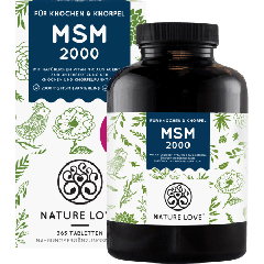 MSM tablets with vitamin C 365 pieces, 377 g Nature Love for muscle