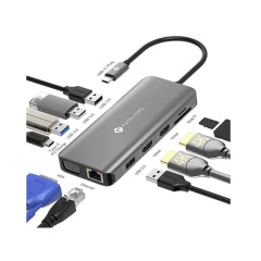 NOVOO 11 in 1, USB-C Hub, silver