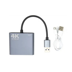 JEDBESTET 4K USB 3.0 AV Capture Card, USB Hub, Black