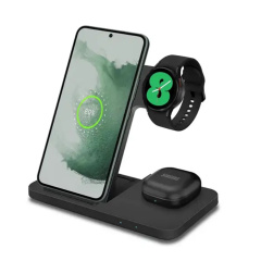 CHEROY 3 in 1 Android 15W Qi Wireless Charging Station Samsung, Qi, 9V / 12 Volt, 15W, Black