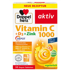 Vitamin C 1000 + D3 + Zinc Depot Tablets, 30 tablets, 42.9 g