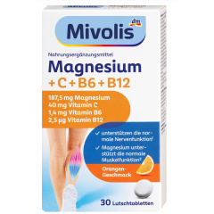 Magnesium + Vitamin C + Vitamin B6 + B12 Lozenges, 30 tablets, 45 g
