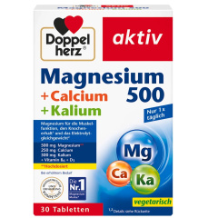 Magnesium 500 + Calcium + Potassium Tablets 30 tablets, 69.6 g