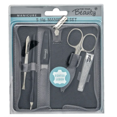Manicure set, genuine leather case, Solingen quality, 5-piece