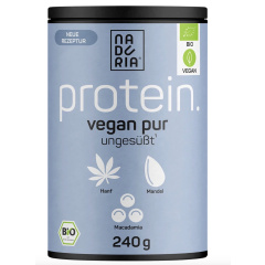 Hemp, almond & macadamia protein powder, unsweetened, vegan, 240 g