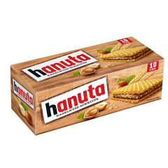 Hanuta Hazelnut Cuts - Crispy Waffles with Delicate Hazelnut Cream - Snack