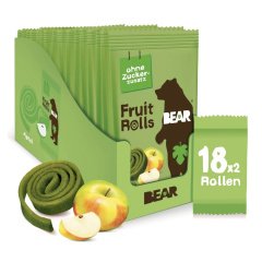 BEAR Fruit Rolls Apple | 100% Natural Ingredients | 18 x 20g (360g)