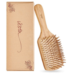 Vista Hair Brush Wooden Antistatic Paddle Brush Men