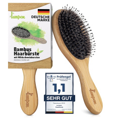 Lampox Bamboo Hair Brush with Boar Bristles Oval