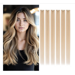 Benehair Clip-In Real Hair Extensions, 6 Pieces, 35 cm