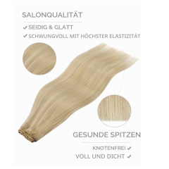 Clip-In Real Hair Extensions, 35 cm, 120 g, 7 Pieces
