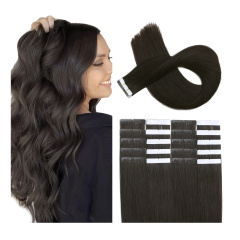 Tape Extensions Real Hair Dark Brown 45 cm 