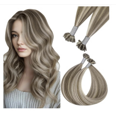 Easyouth Real Hair Bondings Blonde Highlights Real Hair Extensions