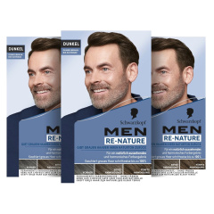  Men Perfect Re-Nature Men's Dark Brown to Black (3 x 145 ml), Re-Pigmentation Cream