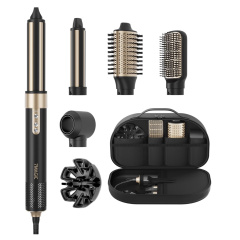  6 in 1 Hair Styler Ionic Hair Dryer Diffuser Automatic Curling Iron Black